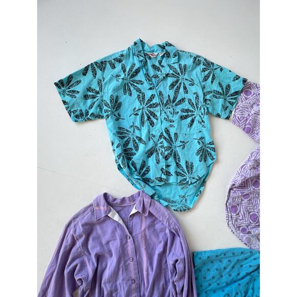 VINTAGE 80s Patterned Button Up Shirts Wholesale Bundle / 4 Pcs / Resellers Lot - Picture 4 of 11